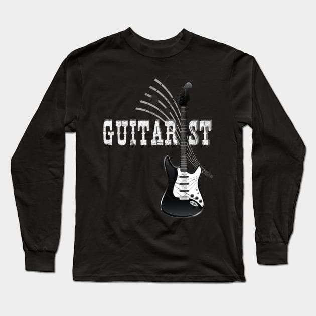 guitarist, retro Long Sleeve T-Shirt by hottehue